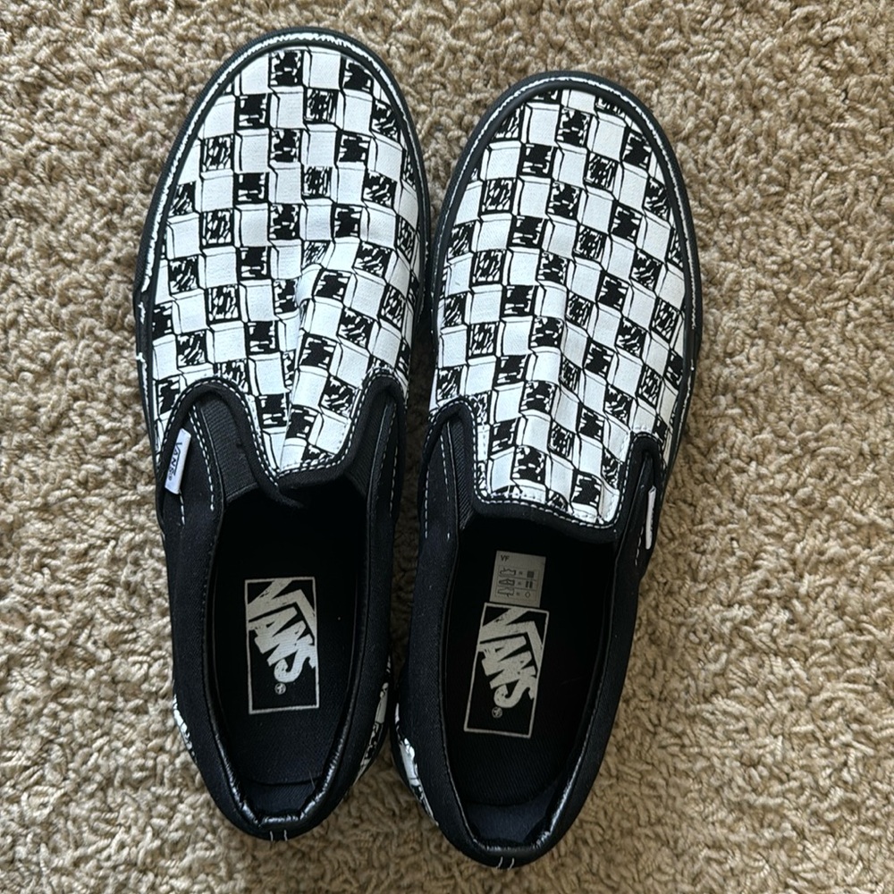 Black and white checker vans